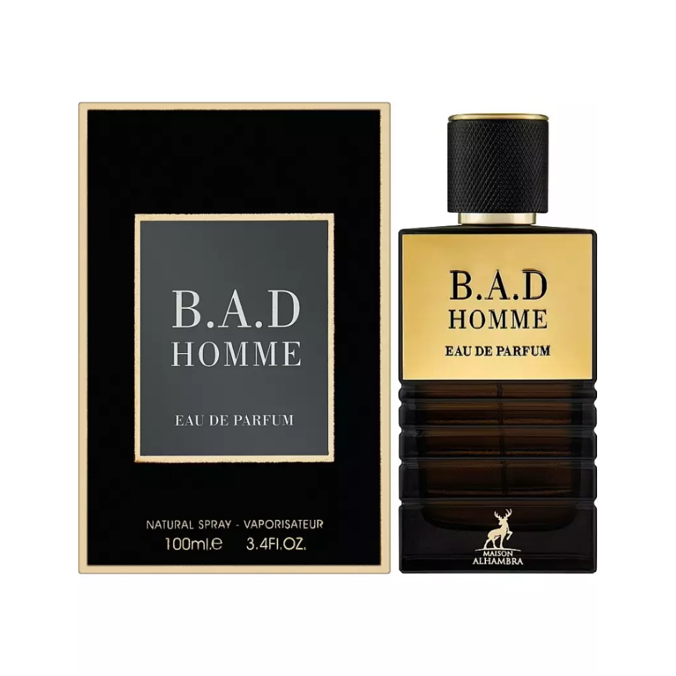 Maison Alhambra B.A.D Homme Eau De Parfum Spray for Men, 3.4 oz (100 mL)