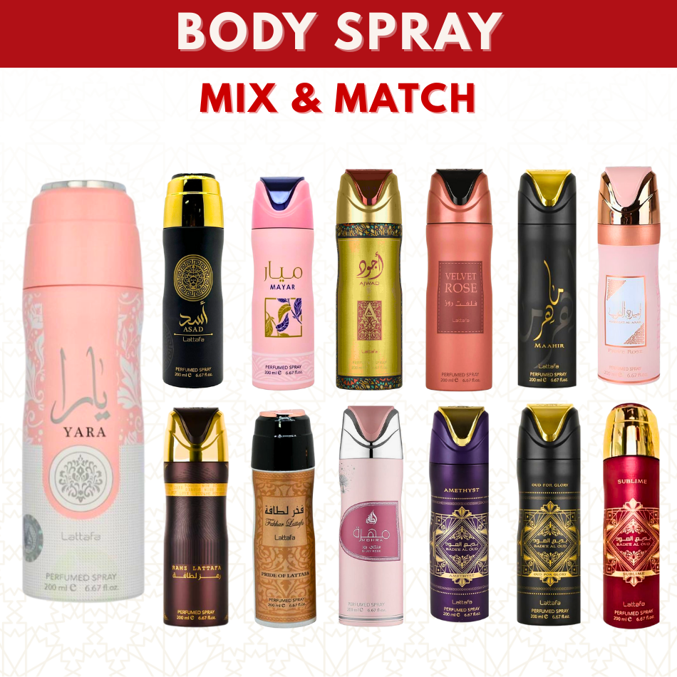 Lattafa Body Spray 200ML – Assorted Scents