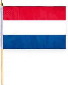 (12 Pack) 12 x 18 Netherlands Flag With Stick