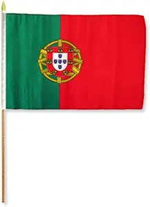 (12 Pack) 12 x 18 Portugal Flag With Stick