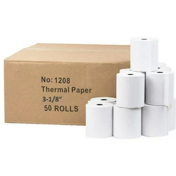 Thermal Cash Register Paper 3 1/8 (Pack of 50 rolls)