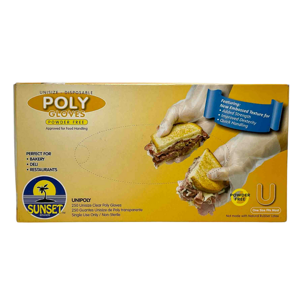 POLY Disposable Powder Free Gloves One Size (4 Packs/Case)