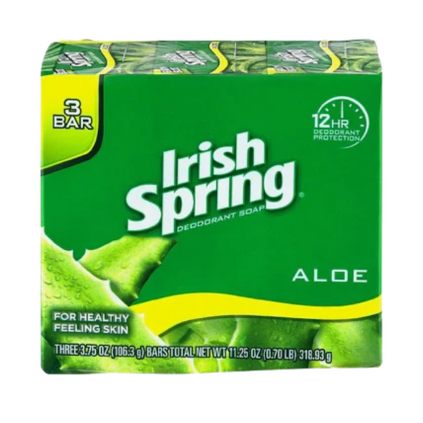 Irish Spring Soap 3.7 oz, Aloe, Pack of 54 (3-Pack x 18)