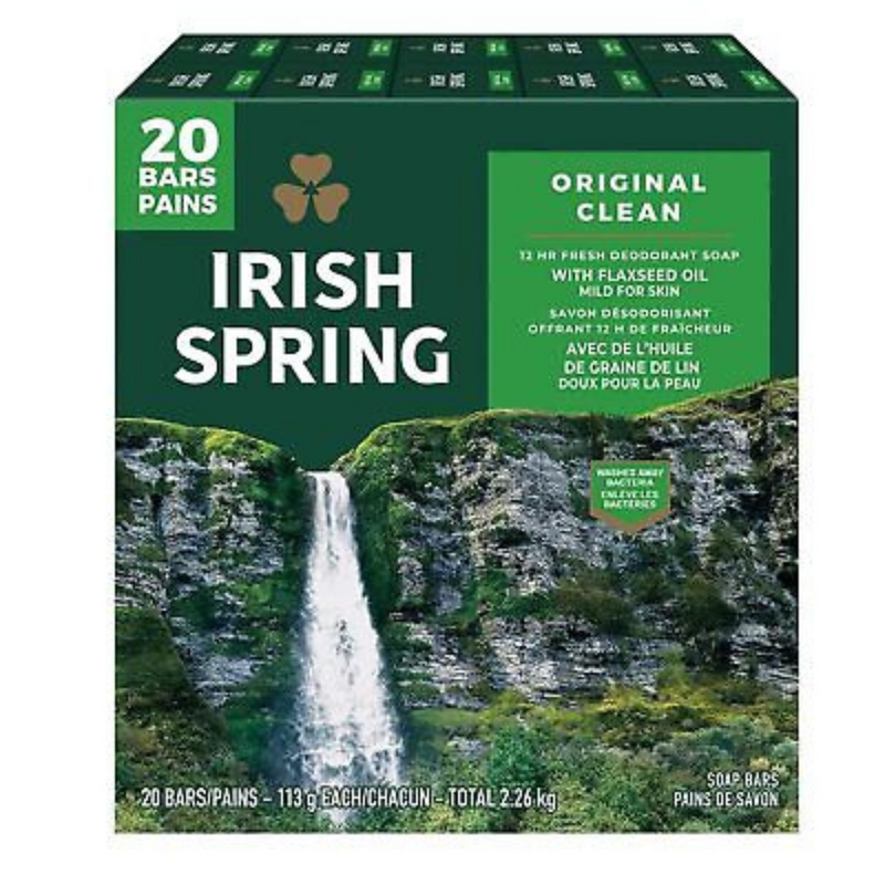 Irish Spring Soap 4 oz, Original, Pack of 80 (20-Pack x 4)