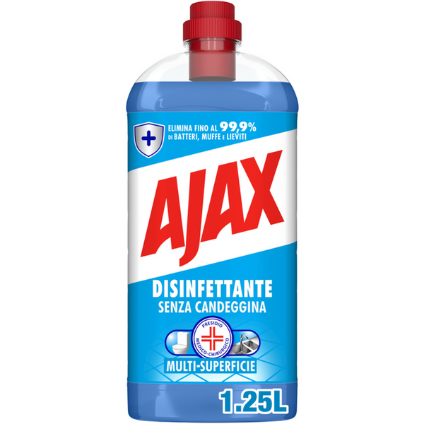 Ajax Floor Cleaner 1.25L (42 oz), Disinfectant, Pack of 12 (Italy)