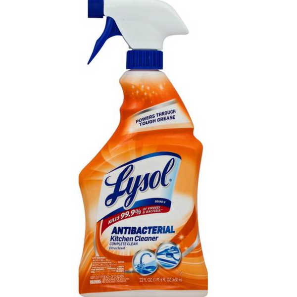 Lysol Trigger Kitchen Cleaner 650ml (22 oz), Antibacterial, Pack of 9