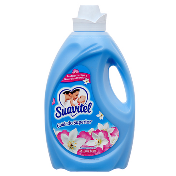 Suavitel Fabric Softener, Blue Primavera, 3L (101.4 oz), Pack of 4