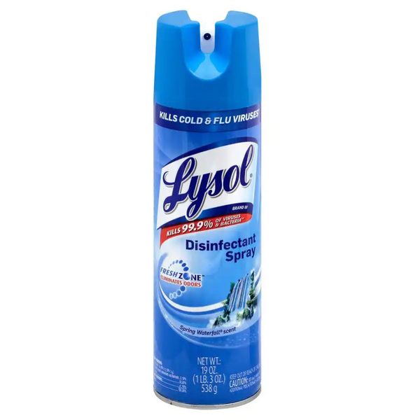 Lysol Disinfectant Spray 19oz, Spring Waterfall, Pack of 12 (USA)