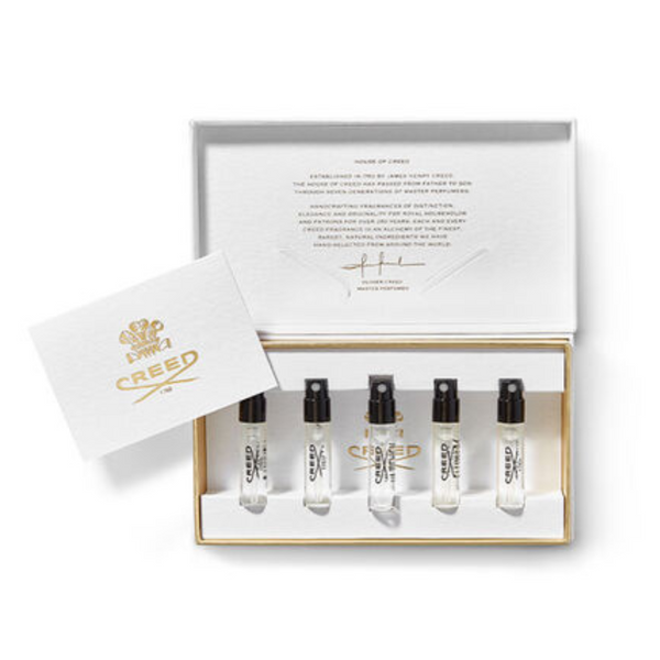 Creed Men’s Sampler Set – 5x1.7ml (Aventus, Green Irish Tweed, Original Vetiver, Silver Mountain Water, Millesime Imperial)