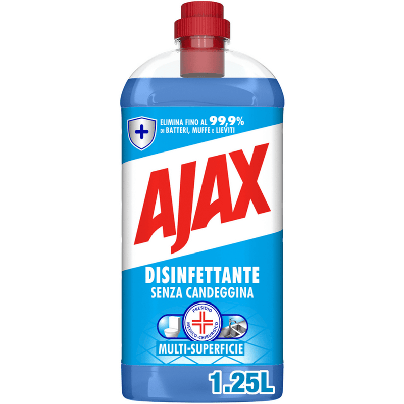 Ajax Floor Cleaner 1.25L (42 oz), Disinfectant, Pack of 12 (Italy) - Bulk Depot