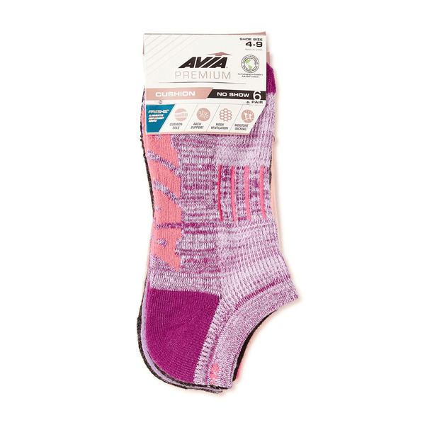 Avia Women’s No Show Socks, 6 PK, 24 Packs per Case - Bulk Depot