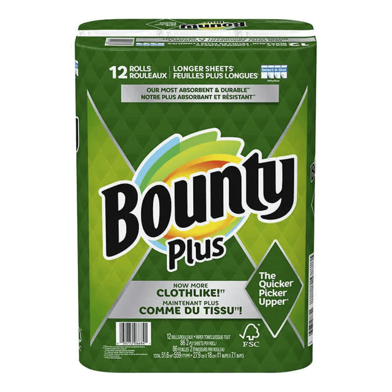 Bounty Paper Towels, 86 Sheets per Roll, 2 - Ply, Case of 12 - O - Bulk Depot