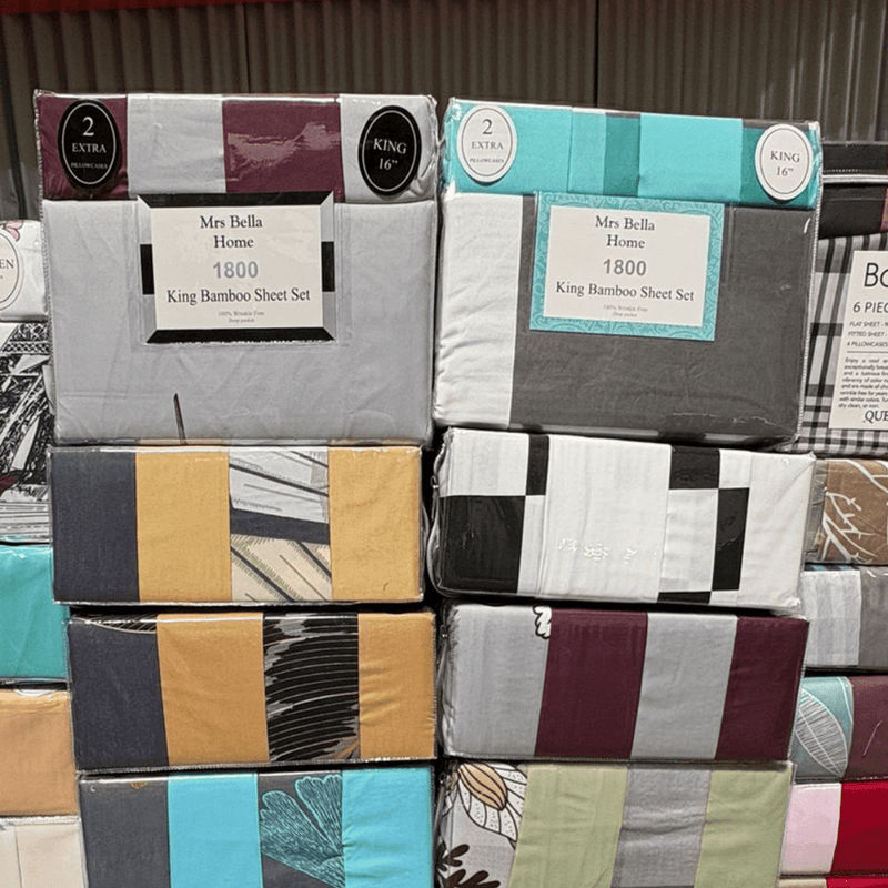Extra King Size Bedsheet, 6 Pcs Set, 12 Sets / CT - Bulk Depot