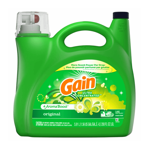 Gain Liquid Detergent 200 oz, Original Scent, HE, Case of 2 - Bulk Depot