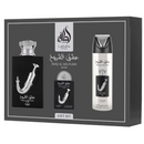 Lattafa Pride Ishq Al Shuyukh Silver Gift Set – Eau de Parfum 100 mL + Perfume Spray 200 mL + Pocket Perfume 20 mL