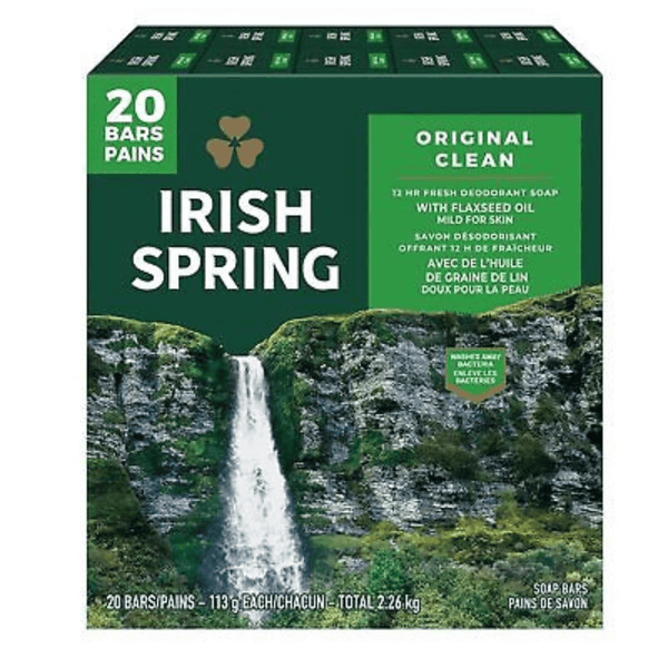 Irish Spring Soap 4 oz, Original, Pack of 80 (20 - Pack x 4) - Bulk Depot