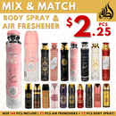Lattafa Air Freshener 300 mL + Lattafa Body Spray 200 mL – Mixed Case (144 Pcs, 12 Assorted Scents, 100% Authentic - Bulk Depot LLC