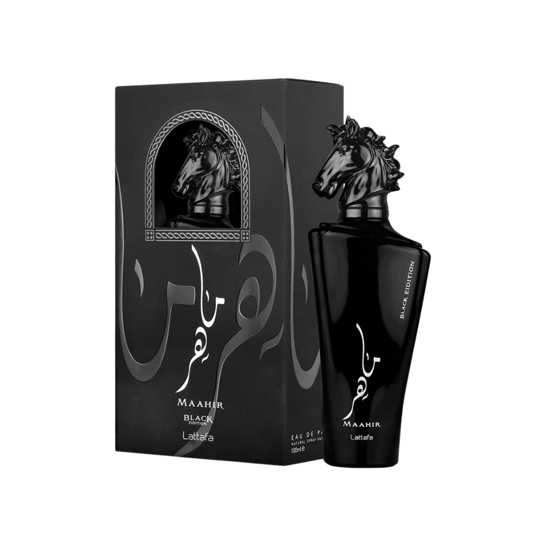 Lattafa Maahir Black Edition Perfume Spray, 100 mL (3.4 fl oz) - Bulk Depot