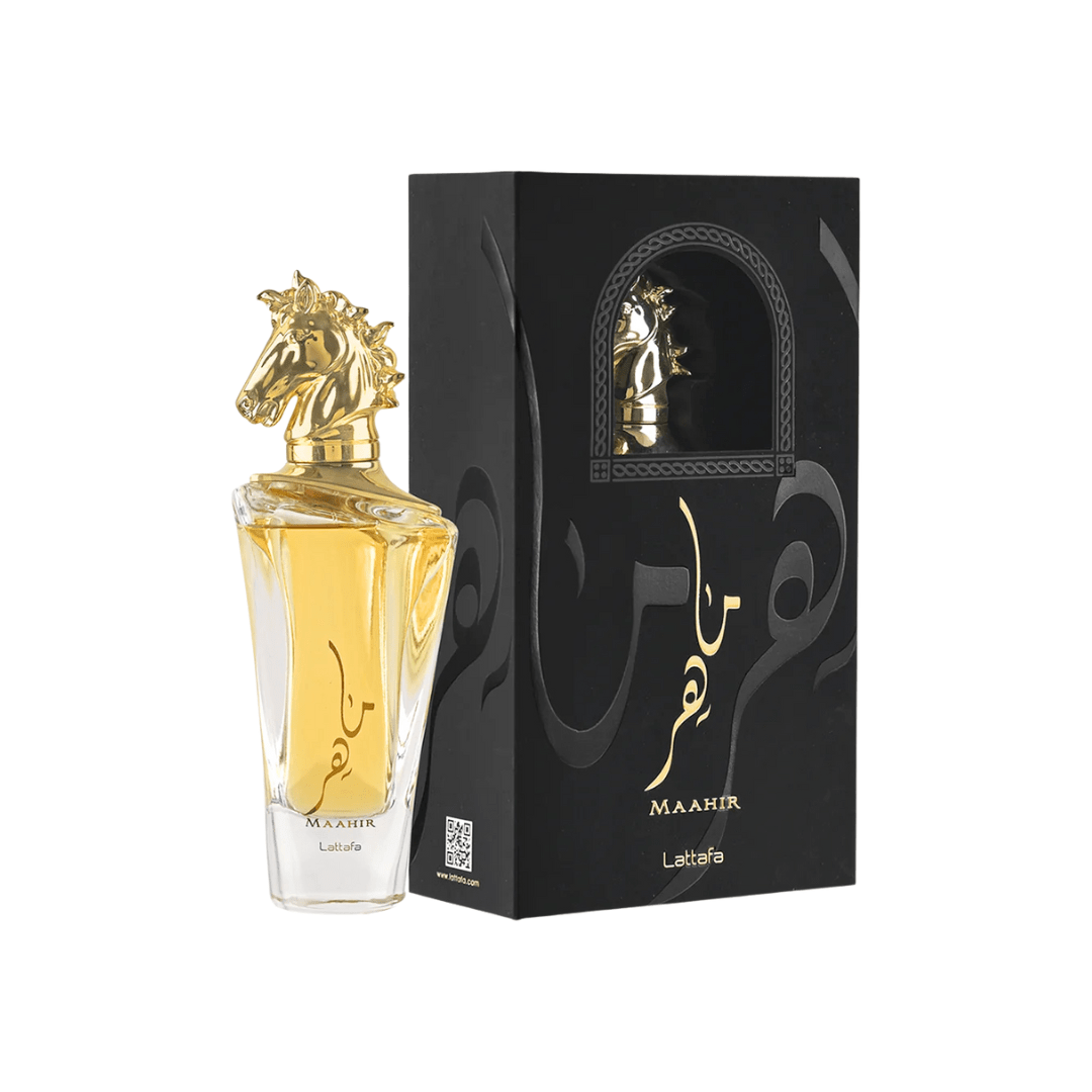 Lattafa Maahir Gold Perfume Spray, 100 mL (3.4 fl oz) - Bulk Depot