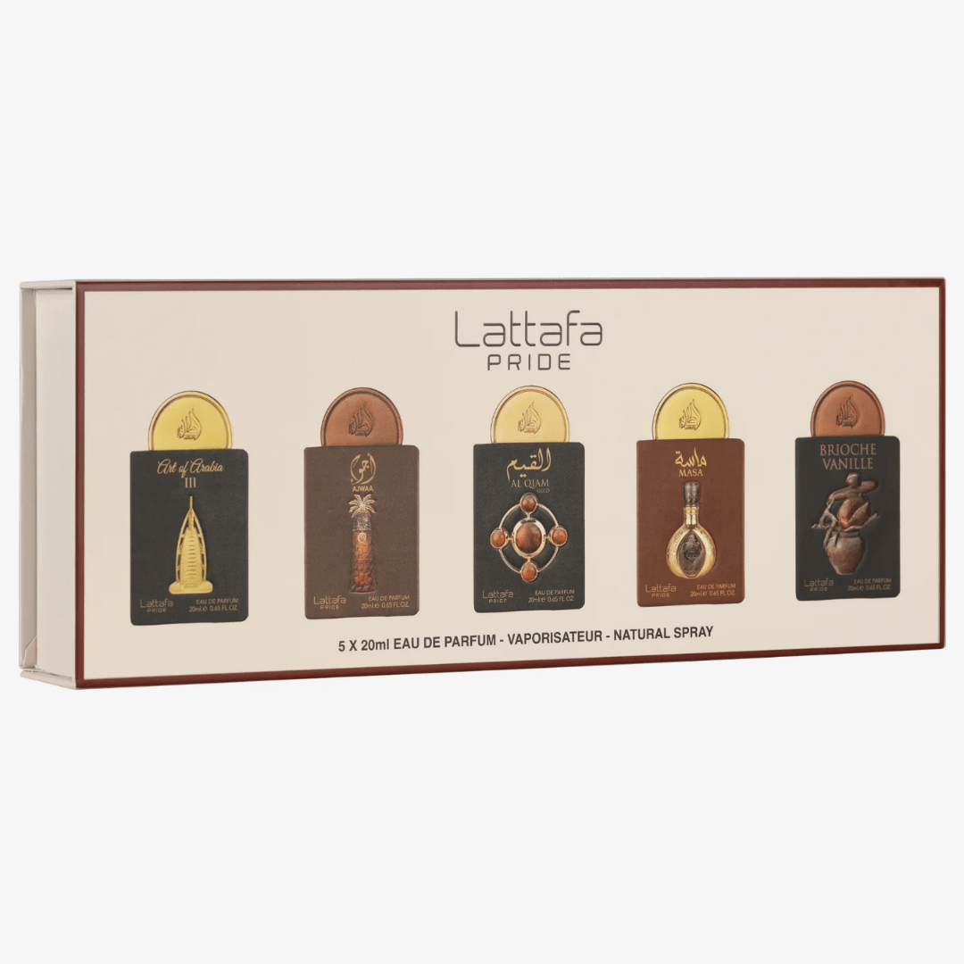 Lattafa Pride 5×20 mL Gift Set Eau de Parfum – Unisex Mini Collection (Art of Arabia III Edition) - Bulk Depot LLC