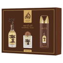 Lattafa Pride Eternal Oud Gift Set – Eau de Parfum 100 mL + Perfume Spray 200 mL + Pocket Perfume 20 mL - Bulk Depot LLC