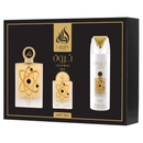 Lattafa Pride Tharwah Gold Gift Set – Eau de Parfum 100 mL + Perfume Spray 200 mL + Pocket Perfume 20 mL - Bulk Depot LLC