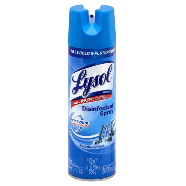 Lysol Disinfectant Spray 19oz, Spring Waterfall, Pack of 12 (USA) - Bulk Depot