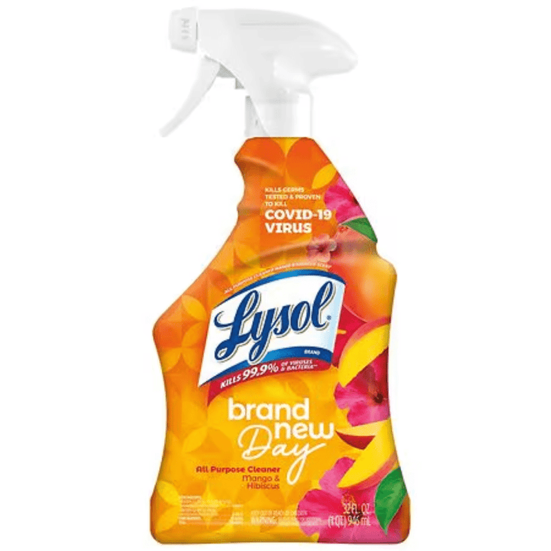 Lysol Trigger All - Purpose Cleaner 32 oz, Brand New Day, Mango & Hibiscus, Pack of 9 - Bulk Depot